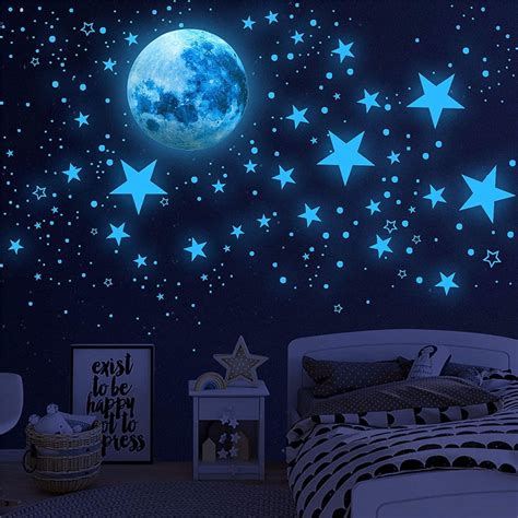 glow in the dark stars and moon|glow in dark ceiling stars.